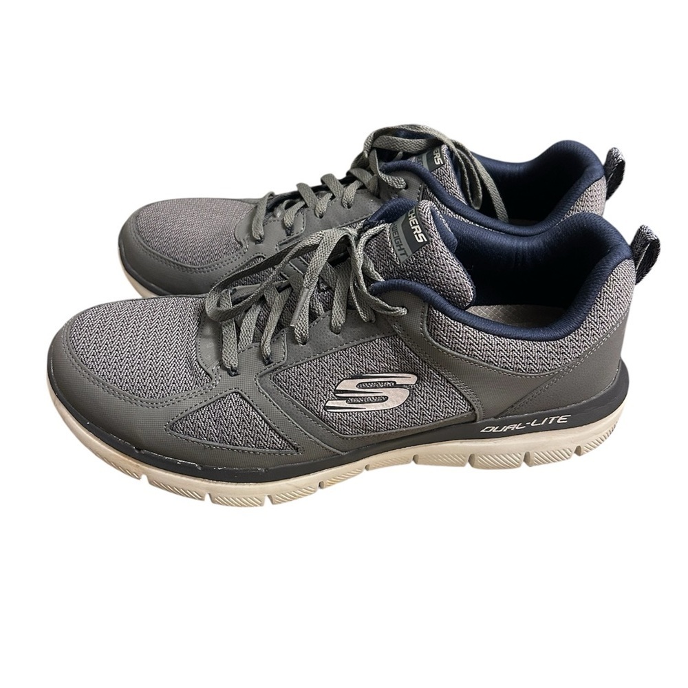Skechers Men’s Dual Lite Dark Gray Sneakers sz 12 euc